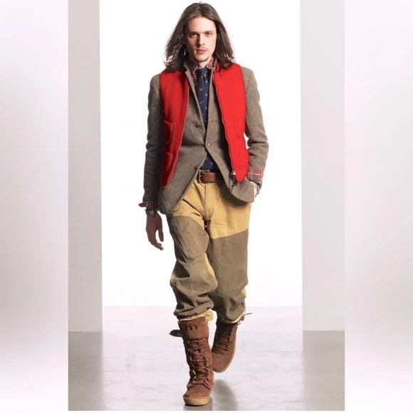 Polo Ralph Lauren Fall ‘10 Red Reversible Sheep Wool Nylon Quilted Hunting Vest